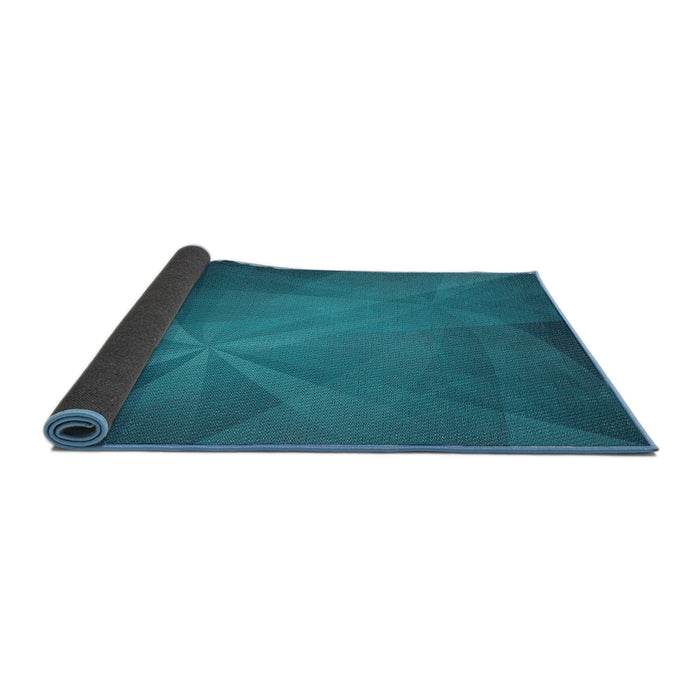 Thickness of Patterned Dark Turquoise Green Novelty Rug, pat419