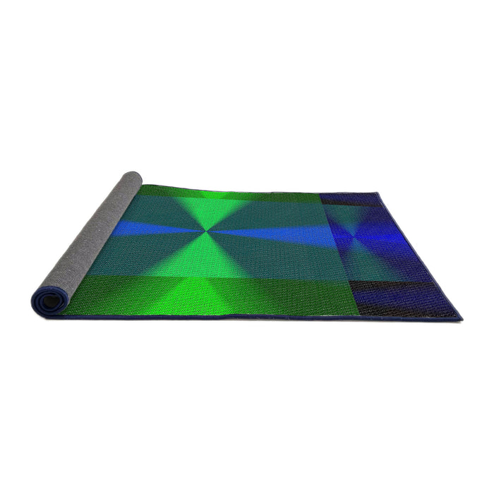 Thickness of Patterned Blue Novelty Rug, pat42