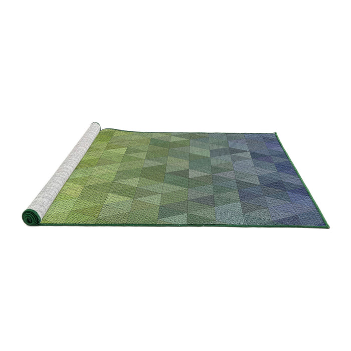 Serging Thickness of Machine Washable Transitional Avocado Green Rug, wshpat425