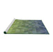 Serging Thickness of Machine Washable Transitional Avocado Green Rug, wshpat425