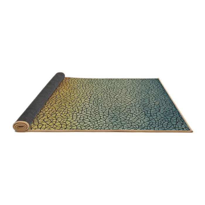 Thickness of Patterned Dark Brown Novelty Rug, pat438
