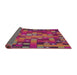 Thickness of Patterned Rose Red Novelty Rug, pat44