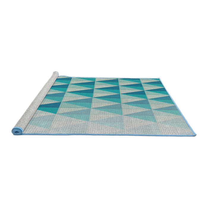 Serging Thickness of Machine Washable Transitional Deep-Sea Green Rug, wshpat446