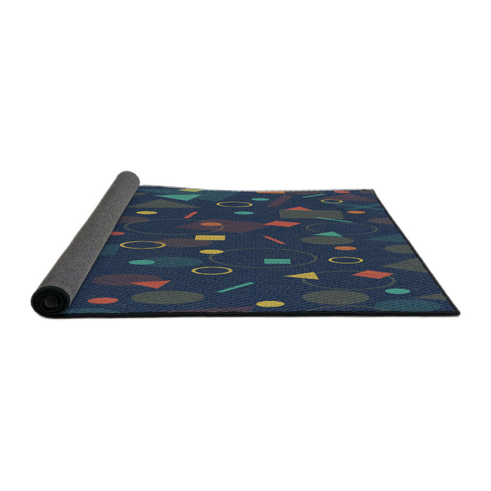 Thickness of Patterned Blue Novelty Rug, pat447