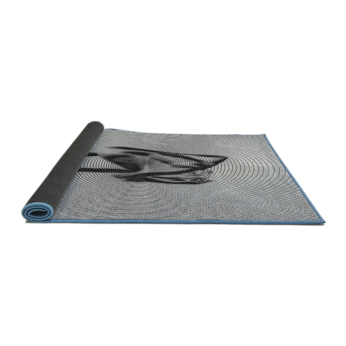 Thickness of Patterned Gray Novelty Rug, pat449