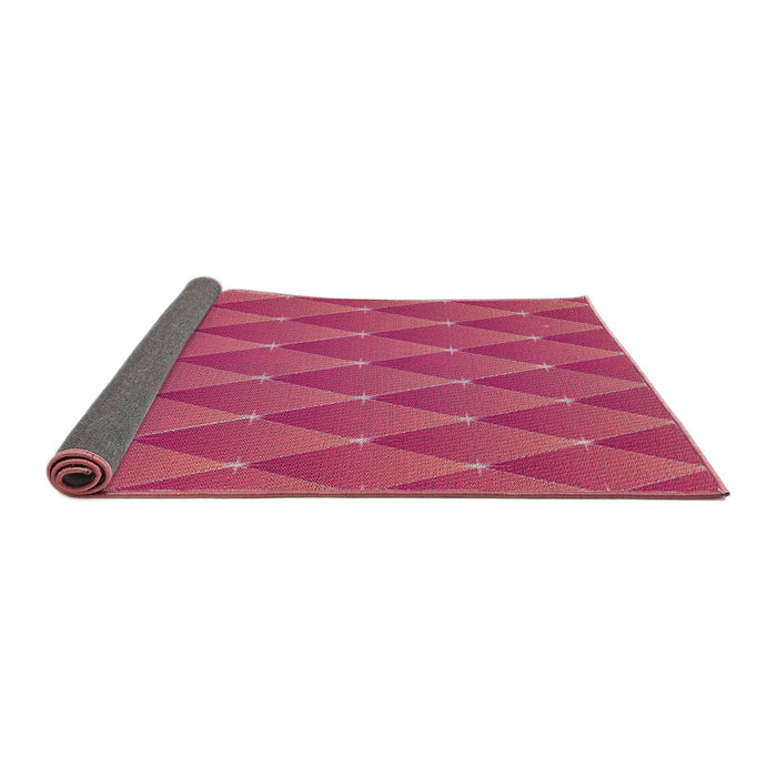 Thickness of Patterned Dark Pink Novelty Rug, pat450