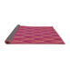 Thickness of Patterned Dark Pink Novelty Rug, pat450