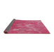 Thickness of Patterned Dark Hot Pink Novelty Rug, pat463