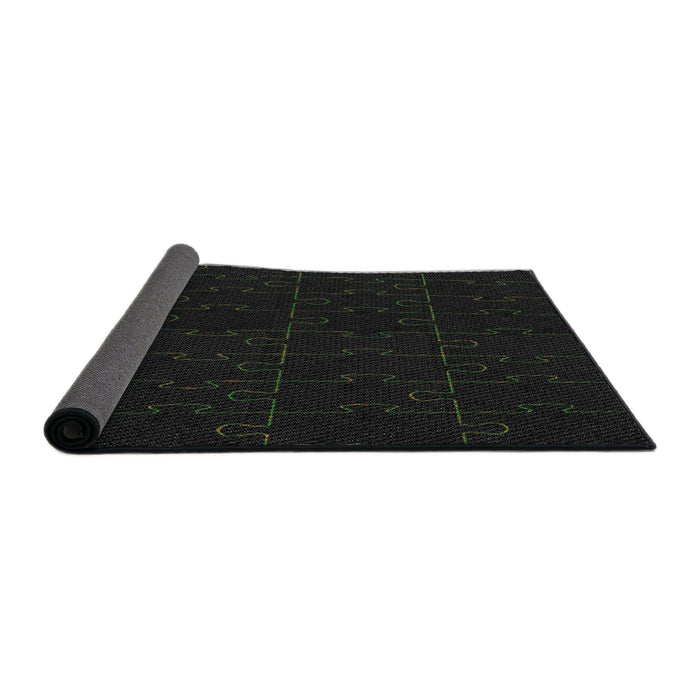 Thickness of Patterned Light Black Novelty Rug, pat468