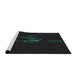 Serging Thickness of Machine Washable Transitional Black Rug, wshpat469