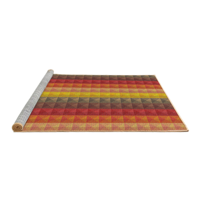 Serging Thickness of Machine Washable Transitional Bronze Brown Rug, wshpat47