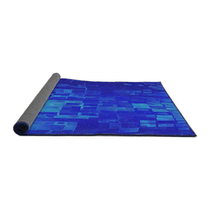 Thickness of Patterned Blue Novelty Rug, pat473