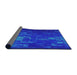 Thickness of Patterned Blue Novelty Rug, pat473