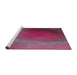 Serging Thickness of Machine Washable Transitional Pink Rug, wshpat474