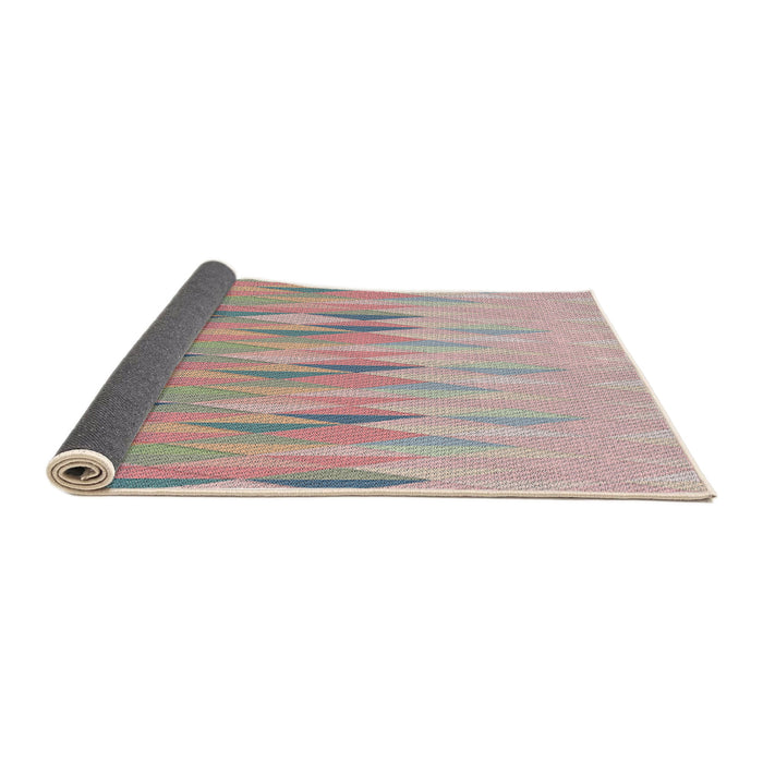 Thickness of Patterned Rust Pink Modern Rug, pat483