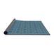 Thickness of Patterned Blue Novelty Rug, pat488