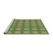 Serging Thickness of Machine Washable Transitional Antique Bronze Green Rug, wshpat490