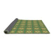 Thickness of Patterned Antique Bronze Green Novelty Rug, pat490