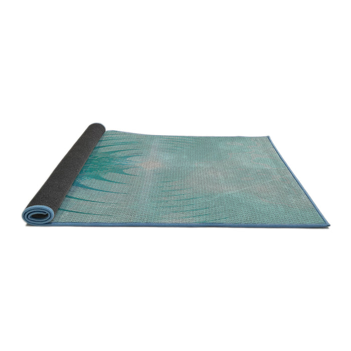 Thickness of Patterned Deep-Sea Green Novelty Rug, pat494