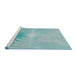 Serging Thickness of Machine Washable Transitional Deep-Sea Green Rug, wshpat494