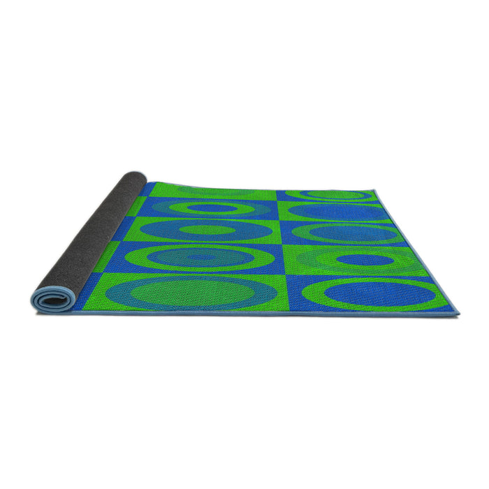 Thickness of Patterned Neon Green Novelty Rug, pat497