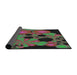 Thickness of Patterned Forest Green Modern Rug, pat509