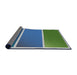 Thickness of Patterned Blue Novelty Rug, pat512