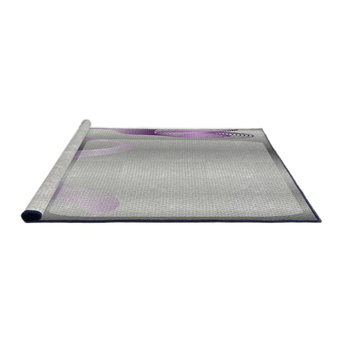 Serging Thickness of Machine Washable Transitional Light Gray Rug, wshpat513