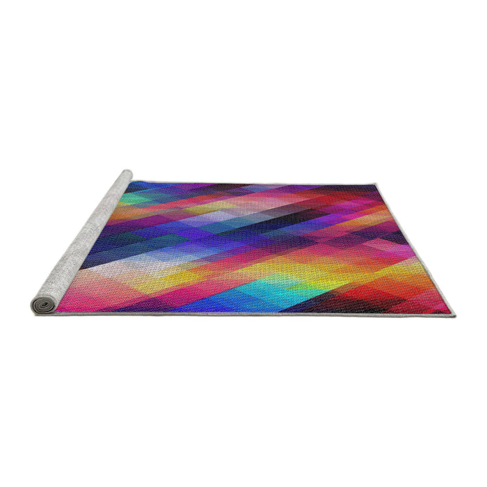 Serging Thickness of Machine Washable Transitional Plum Velvet Purple Rug, wshpat52