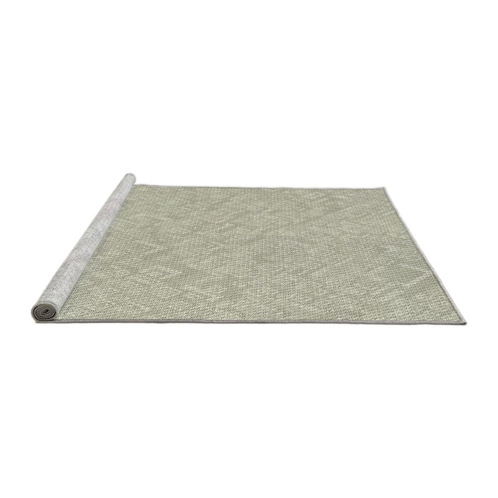 Serging Thickness of Machine Washable Transitional Khaki Green Rug, wshpat526