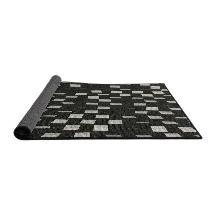 Thickness of Patterned Black Novelty Rug, pat534