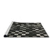 Serging Thickness of Machine Washable Transitional Black Rug, wshpat534