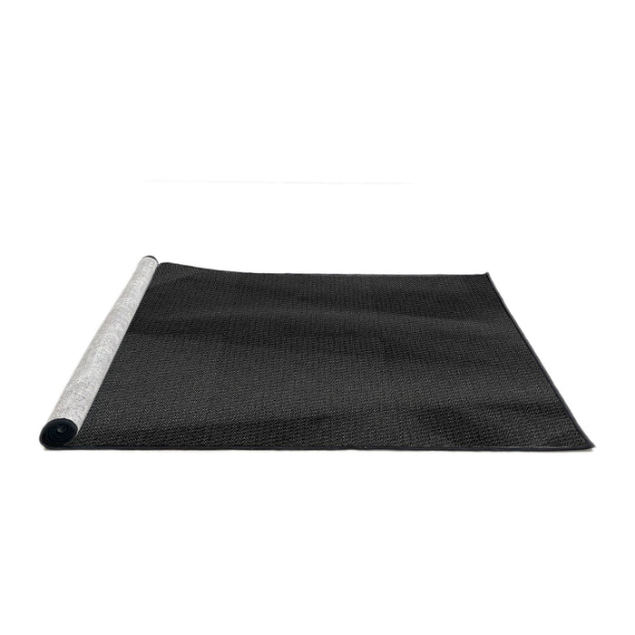 Serging Thickness of Machine Washable Transitional Black Rug, wshpat536