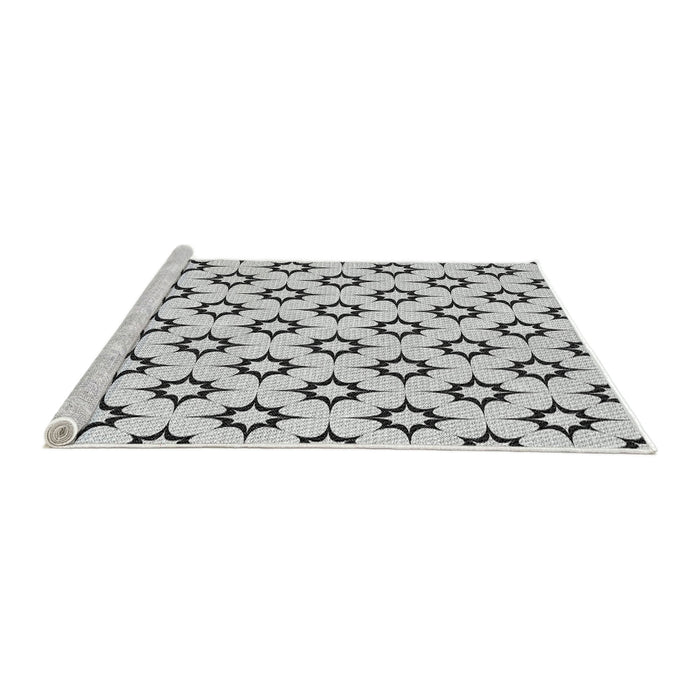 Serging Thickness of Machine Washable Transitional White Smoke Rug, wshpat538