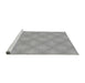 Serging Thickness of Machine Washable Transitional Platinum Silver Gray Rug, wshpat540