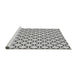 Serging Thickness of Machine Washable Transitional Gray Rug, wshpat541