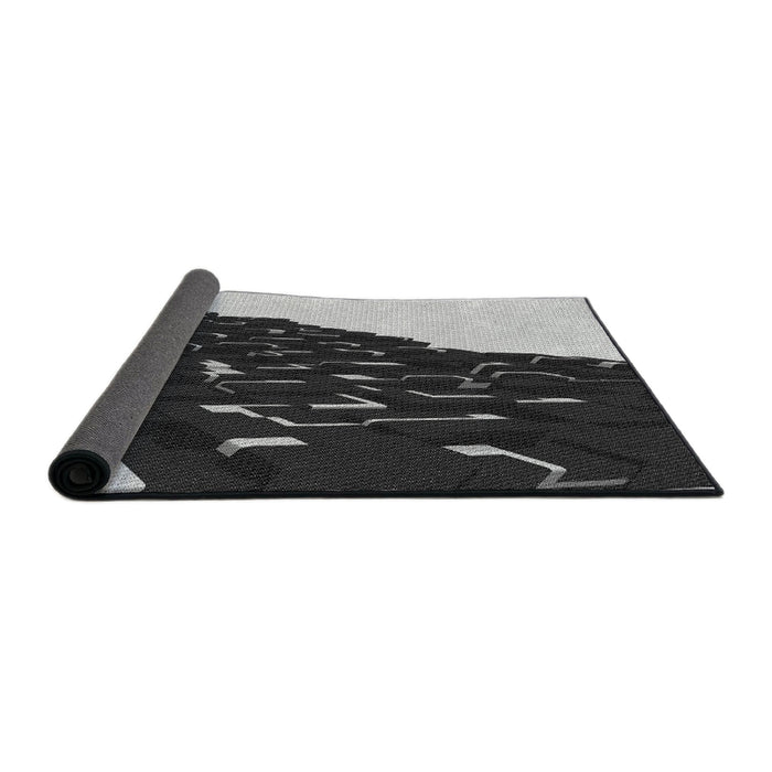 Thickness of Patterned Mid Gray Novelty Rug, pat546