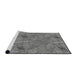 Serging Thickness of Machine Washable Transitional Silver Gray Rug, wshpat547
