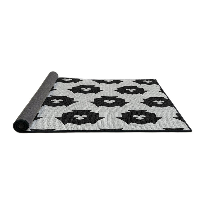Thickness of Patterned Platinum Gray Novelty Rug, pat548