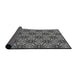 Thickness of Patterned Charcoal Black Novelty Rug, pat550