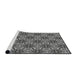 Serging Thickness of Machine Washable Transitional Charcoal Black Rug, wshpat550