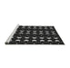 Serging Thickness of Machine Washable Transitional Black Rug, wshpat551