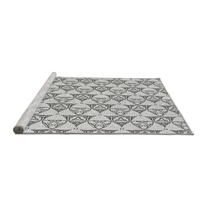 Serging Thickness of Machine Washable Transitional Gray Rug, wshpat552