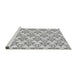 Serging Thickness of Machine Washable Transitional Gray Rug, wshpat552