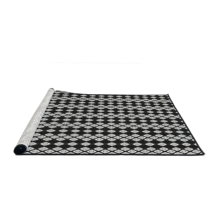 Serging Thickness of Machine Washable Transitional Silver Gray Rug, wshpat554