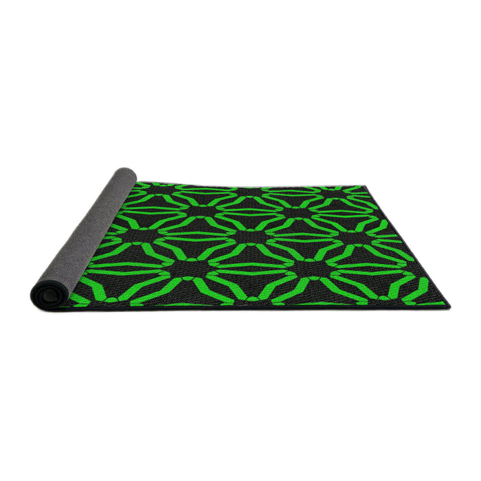 Thickness of Patterned Black Novelty Rug, pat556