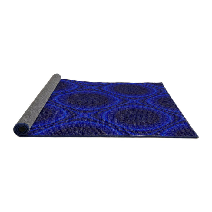 Thickness of Patterned Earth Blue Novelty Rug, pat56