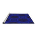 Serging Thickness of Machine Washable Transitional Earth Blue Rug, wshpat56