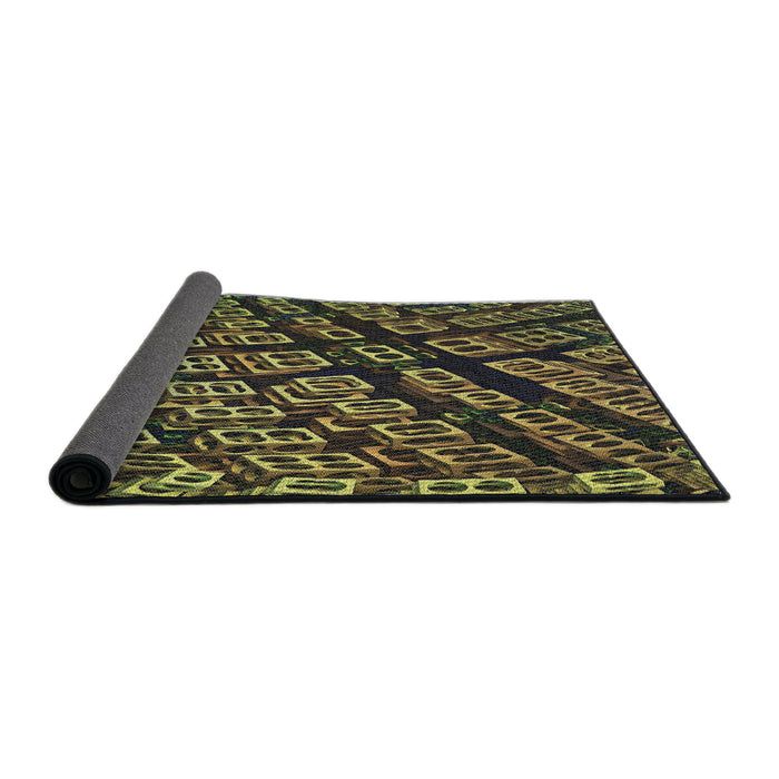 Thickness of Patterned Copper Green Novelty Rug, pat562