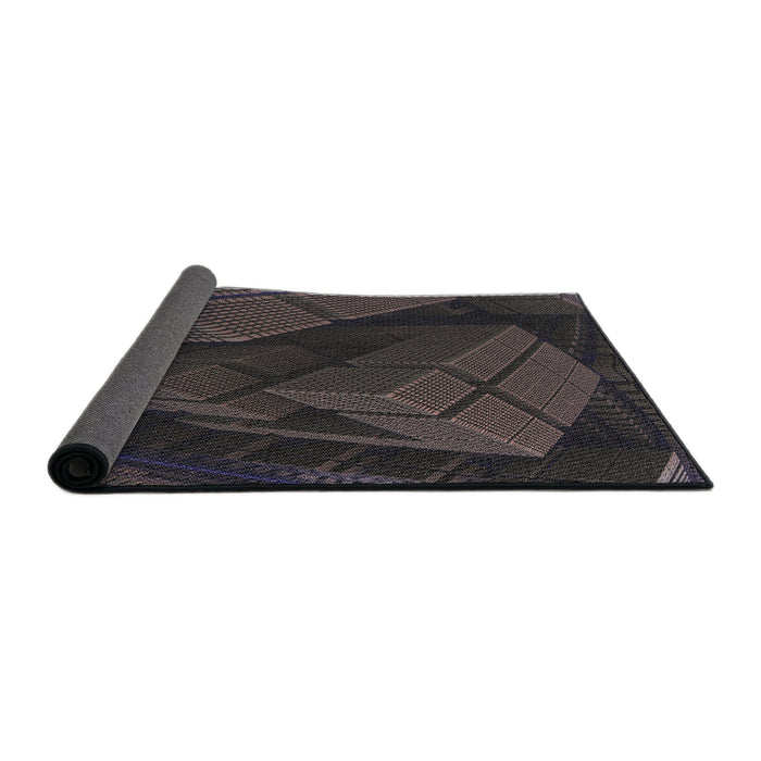 Thickness of Patterned Mid Gray Novelty Rug, pat564